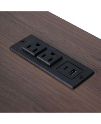 Kitchen Island with Drop Leaf & Power Outlet