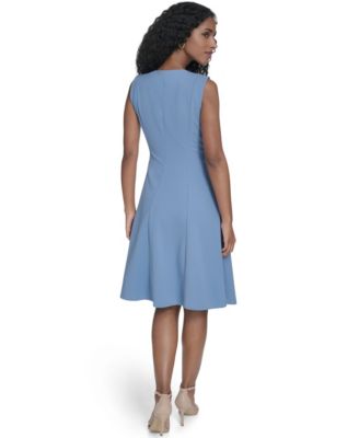 Women's Crepe Fit & Flare Midi Dress