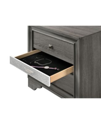 Traditional Matrix 2 Drawers Nightstand In Gray Made With Wood