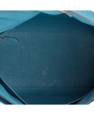 Kelly 35 Handbag Blue Togo with Gold Hardware