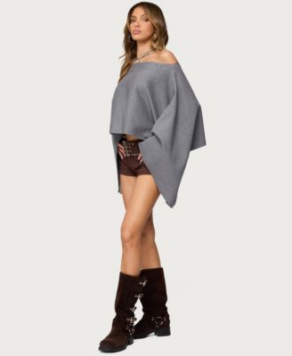 Women's Sharla Off Shoulder Poncho Sweater