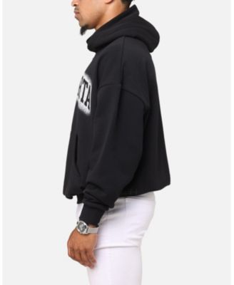 Men's Spray Logo Boxy Hoodie Black