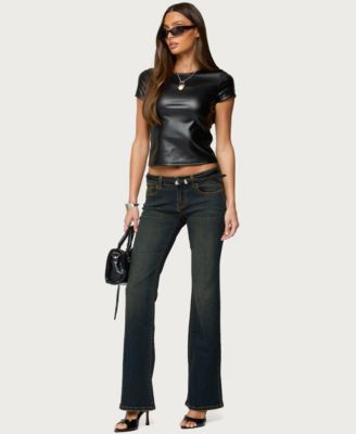 Women's Tez Vintage Washed Low Rise Bootcut Jeans