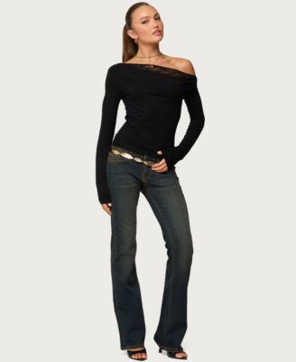 Women's Layered Lacey Off Shoulder Top