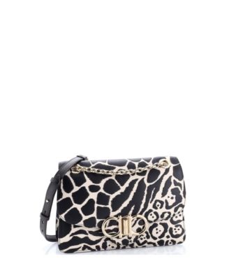 Medium Gancini Turnlock Flap Bag Printed Leather