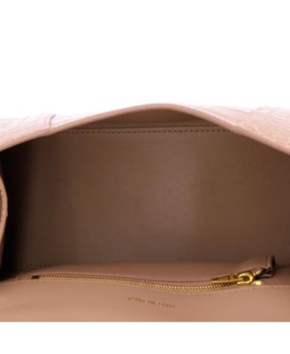 Small Hourglass Top Handle Bag Embossed Leather