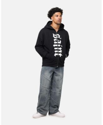 Men's Gothic Distressed Zip Hoodie