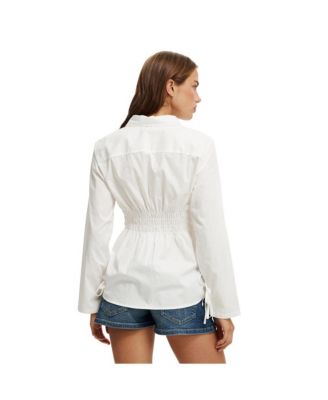 Women's Gathered Long Sleeve Shirt