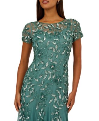 Adrianna Papel Women's Floral-Beaded Gown