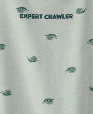 Baby Boys' Expert Crawler Snail Short-Sleeve Romper