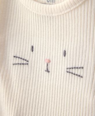 Baby Boys' or Baby Girls' Easter Bunny Rib Round Neck Bodysuit and Pants, 2-Piece Set