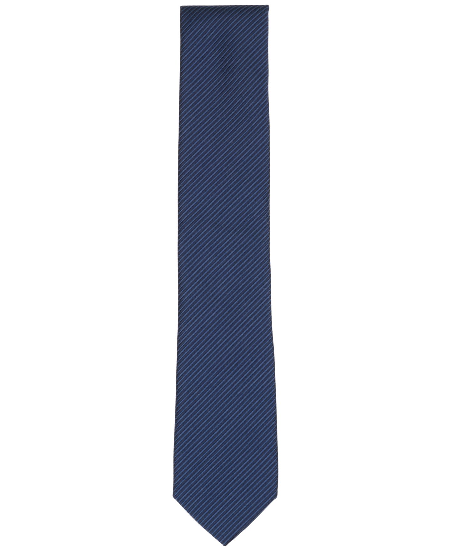 Мужской галстук Alfani State Diagonal Stripe Slim Tie, цвет: Тёмно-синий — фото 2