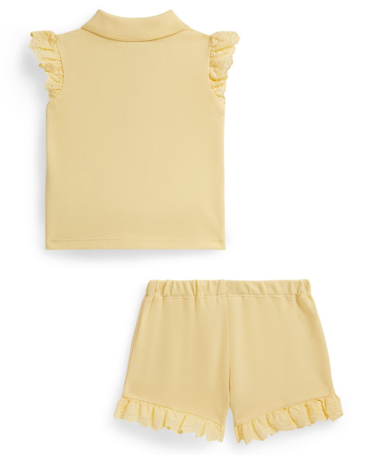 Polo Ralph Lauren Baby Girls' Eyelet Stretch Shirt and Shorts, 2-Piece Set