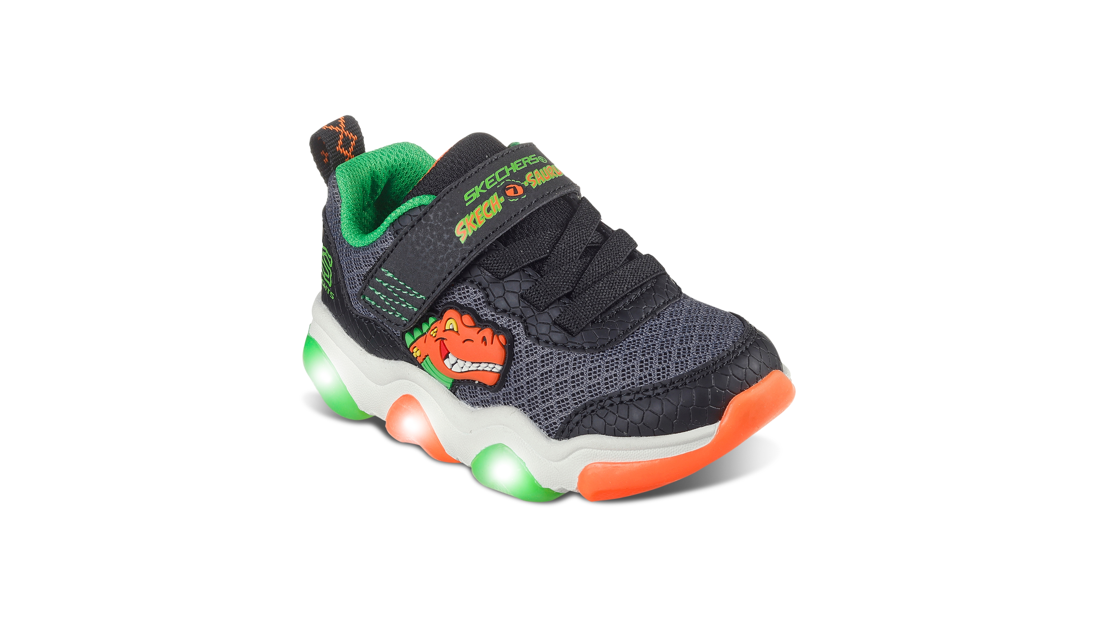 Skechers Toddler Kids Mighty Glow 2.0 - Dino Bolt Light-Up Fastening Strap Casual Sneakers from Finish Line