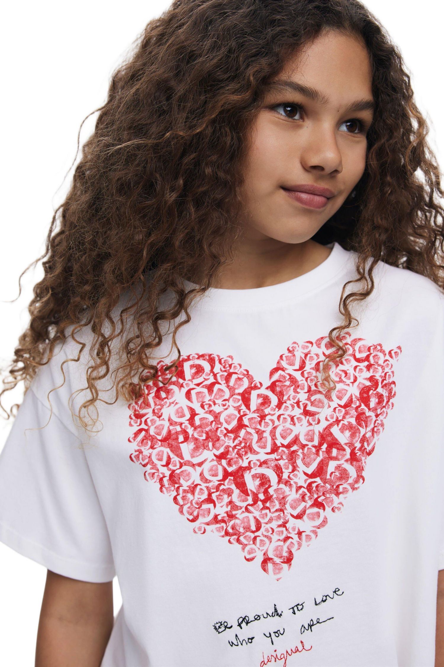 Girls's Short-sleeved heart t-shirt