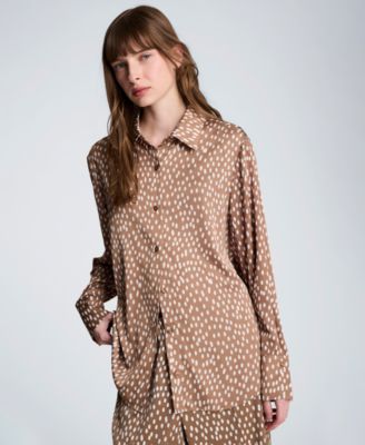 Women's Satin Long-Sleeve Shirt