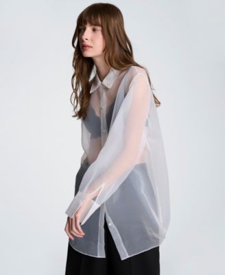Women's Oversized Collared Tunic Shirt