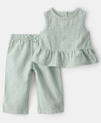 Baby Girls' Sleeveless Top and Pants, 2-Piece Set