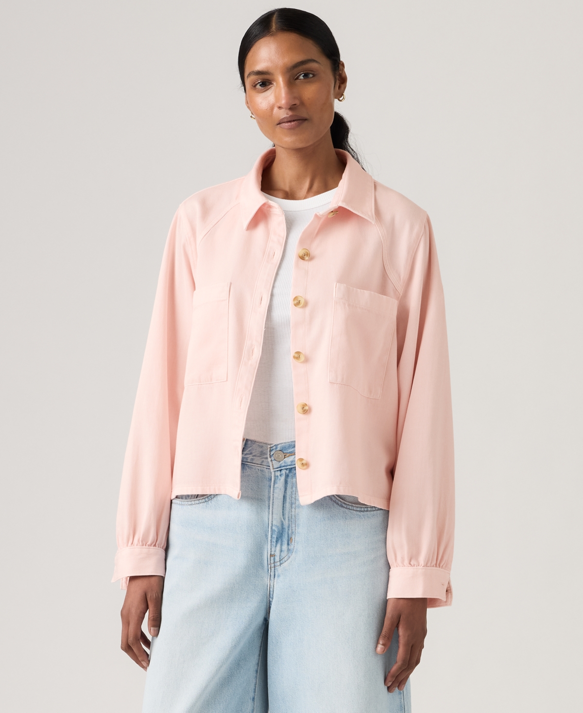 Levi's Women's Long-Sleeve Utility Crop Top