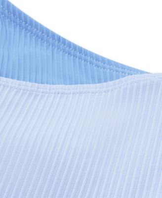 Girls' Cross Wrap Asymmetrical Neck Top & Swim Bottoms, 2-Piece Set