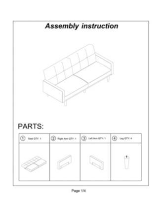 Transitional Navy Sofa with Tufted Cushion