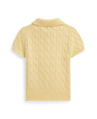 Boys' 2-7 Cable-Knit Cotton Polo Sweater