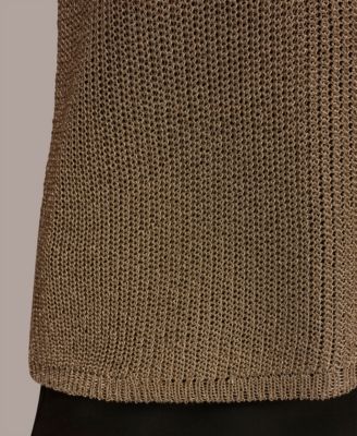 Women's Sleeveless Metallic Crew Neck Sweater