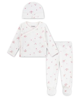 Baby Girls' Top, Footed Pants, and Hat, 3-piece Set