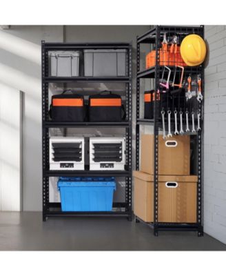 5-Tier Storage Shelves, 2000-Lb Capacity, 16"D x 36"W x 72"H, Adjustable Heavy-Duty Utility Rack, Black