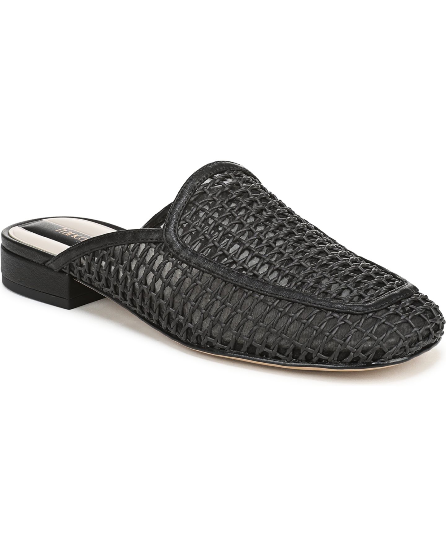 Женские сабо Franco Sarto Holland 2 Round Toe Mules, цвет: Чёрная искусственная кожа — фото 1
