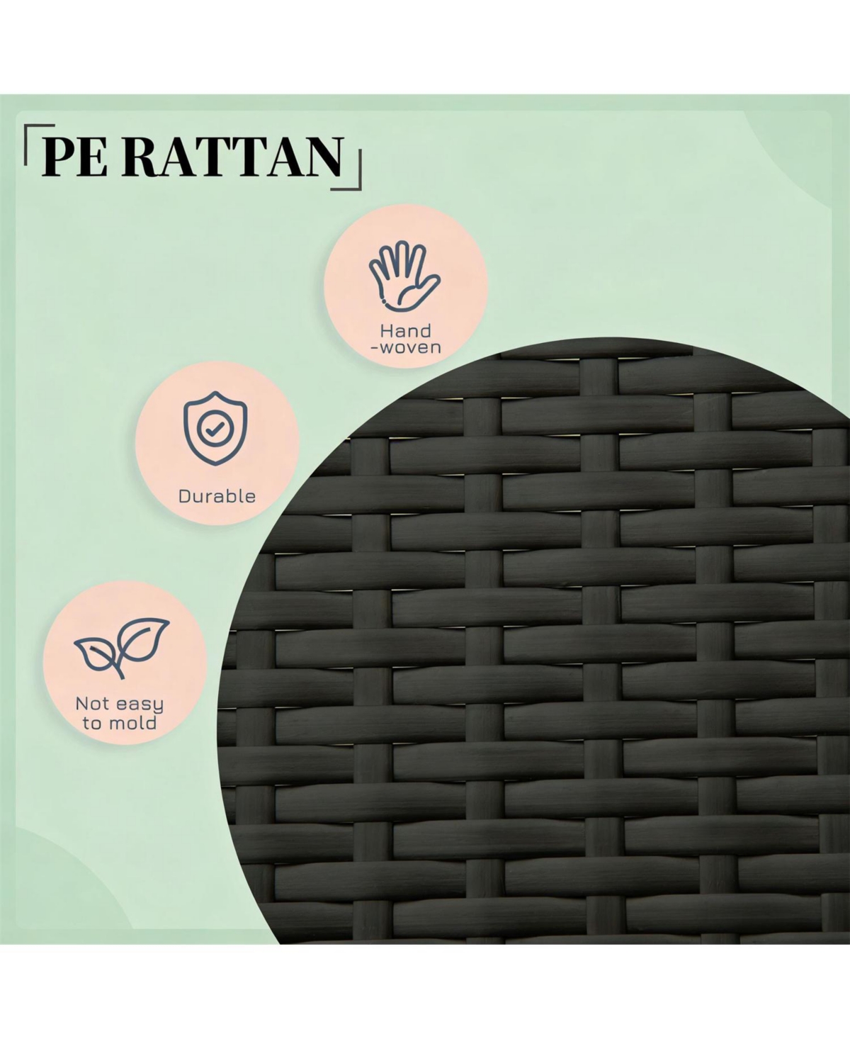 Aostirmotor Rattan Dog House with Cream White Cushion for Outdoor in Dark Coffee