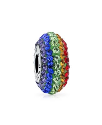 Colorful Crystal Bead Charm LGBTQ Rainbow Spacer for European Bracelet