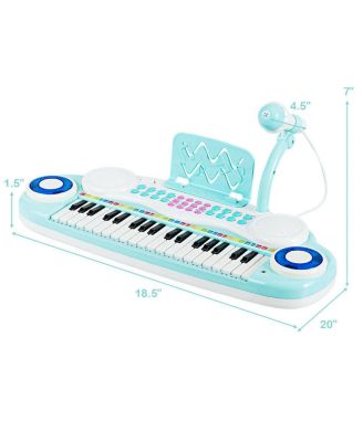 37-Key Kids Electric Keyboard Piano with Microphone, Music Stand, and Learning Functions