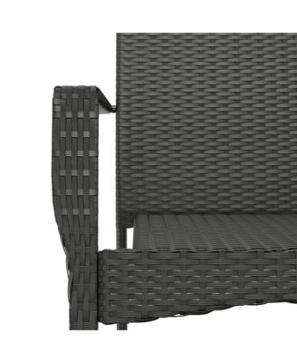 Garden Chair Black PE Rattan Standard Size Durable Garden Chair