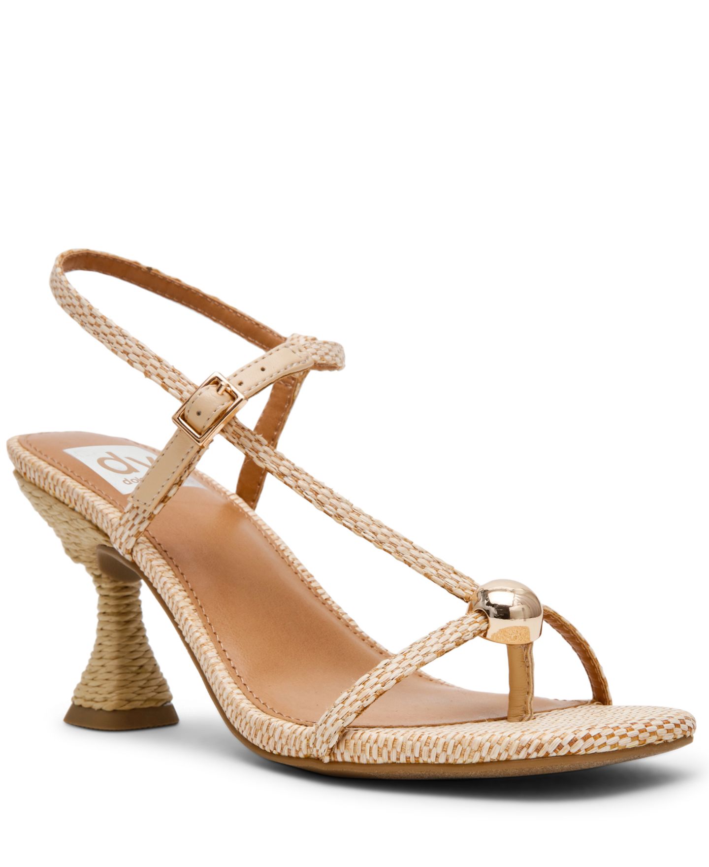 Женские сандалии DV Dolce Vita Arria Strappy Dome-Stud Dress Sandals, цвет: Натуральный — фото 1