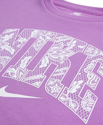 Girls' 4-6X Lace It Up Crewneck Top and Leggings, 2-Piece Set