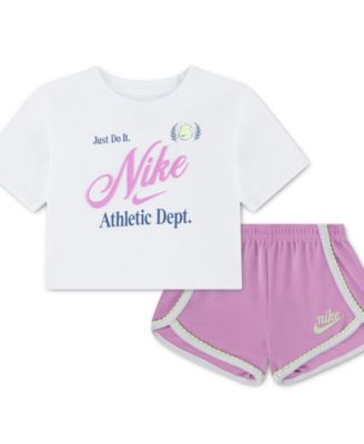 Toddler Girls' 2T-4T Tennis Lifestyle Crewneck T-Shirt and Shorts, 2-Piece Set