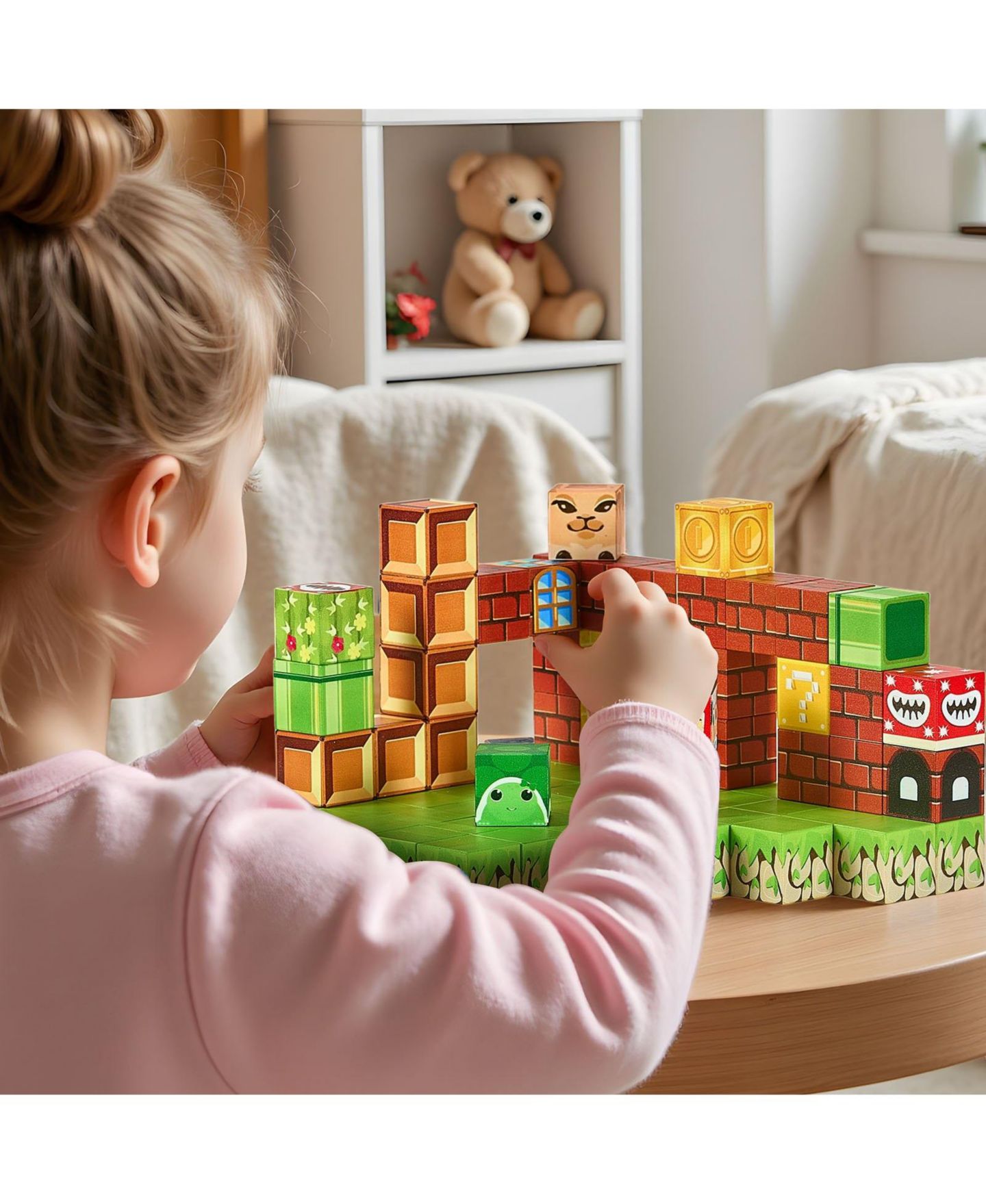 Детский конструктор Mecale Stem Magnetic Blocks 100-Piece Building Set, Ages 3+, цвет: Жёлтый — фото 2