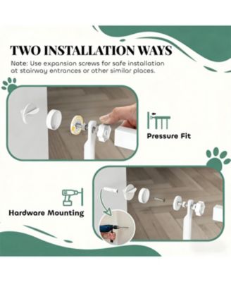 Tall & Extra Wide Heavy Duty Pet Gate for Large Dogs in White