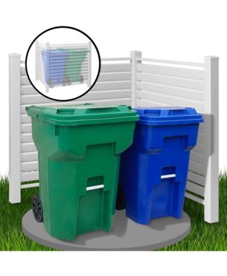 48" x 48" Louvered Privacy Screen - Outdoor Vinyl Fence Panel Enclosure for AC / Trash Bins / Pool Equipment - White