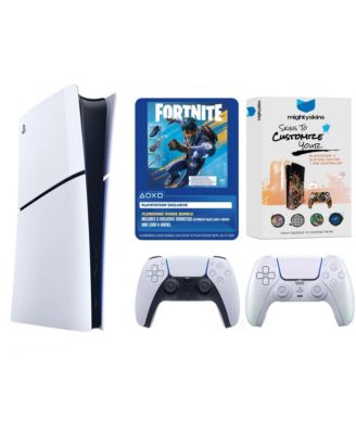 PlayStation 5 Disc Fortnite Flowering Chaos Bundle with Extra Controller and MightySkins Code - Chroma Pearl