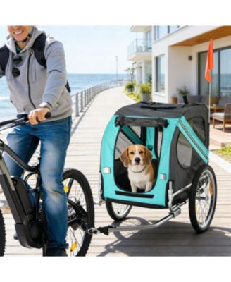 Dog Stroller Bicycle Carrier with 2 Wheels in Green