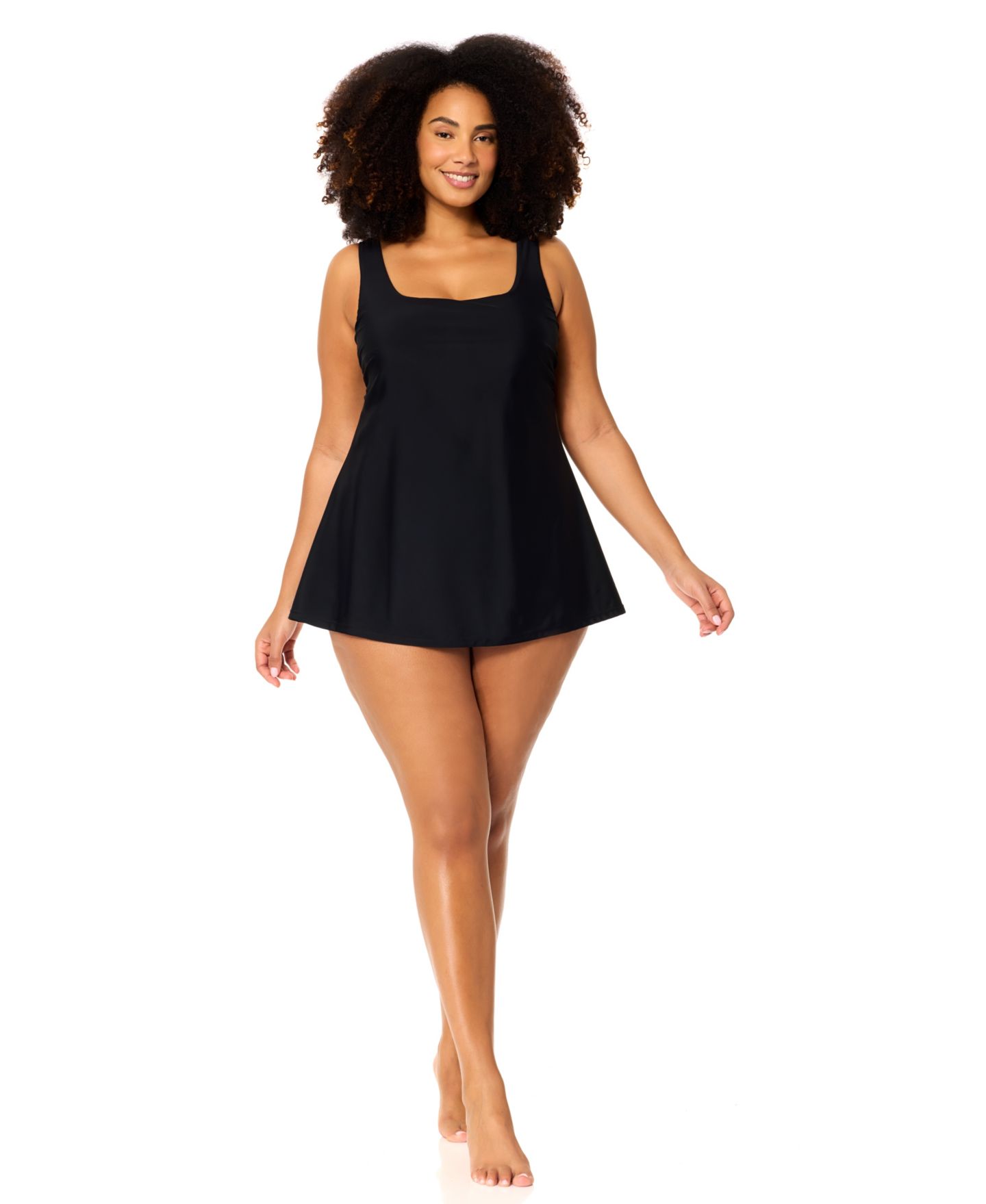 Женское платье Raisins Curve Plus Size Trendy Underwire Swim Dress, цвет: Чёрный — фото 2