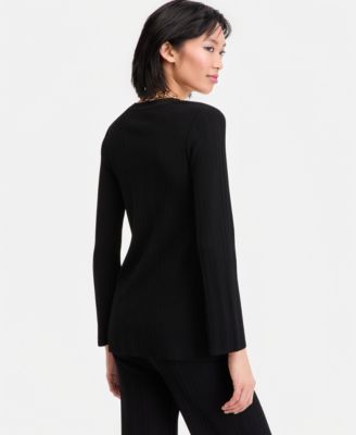 Women's Rib-Knit Long Cardigan