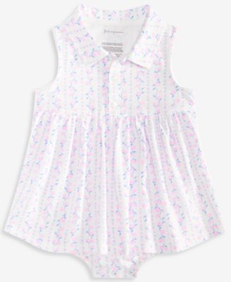 Baby Girls' Linear-Floral-Print Sunsuit
