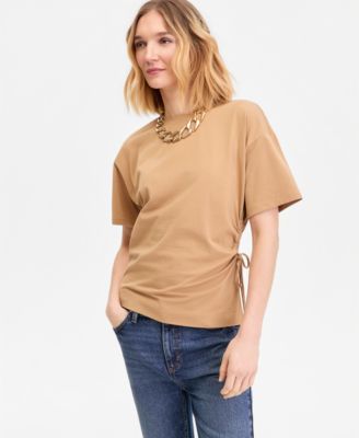 Women's Short Sleeve Side Tie T-Shirt
