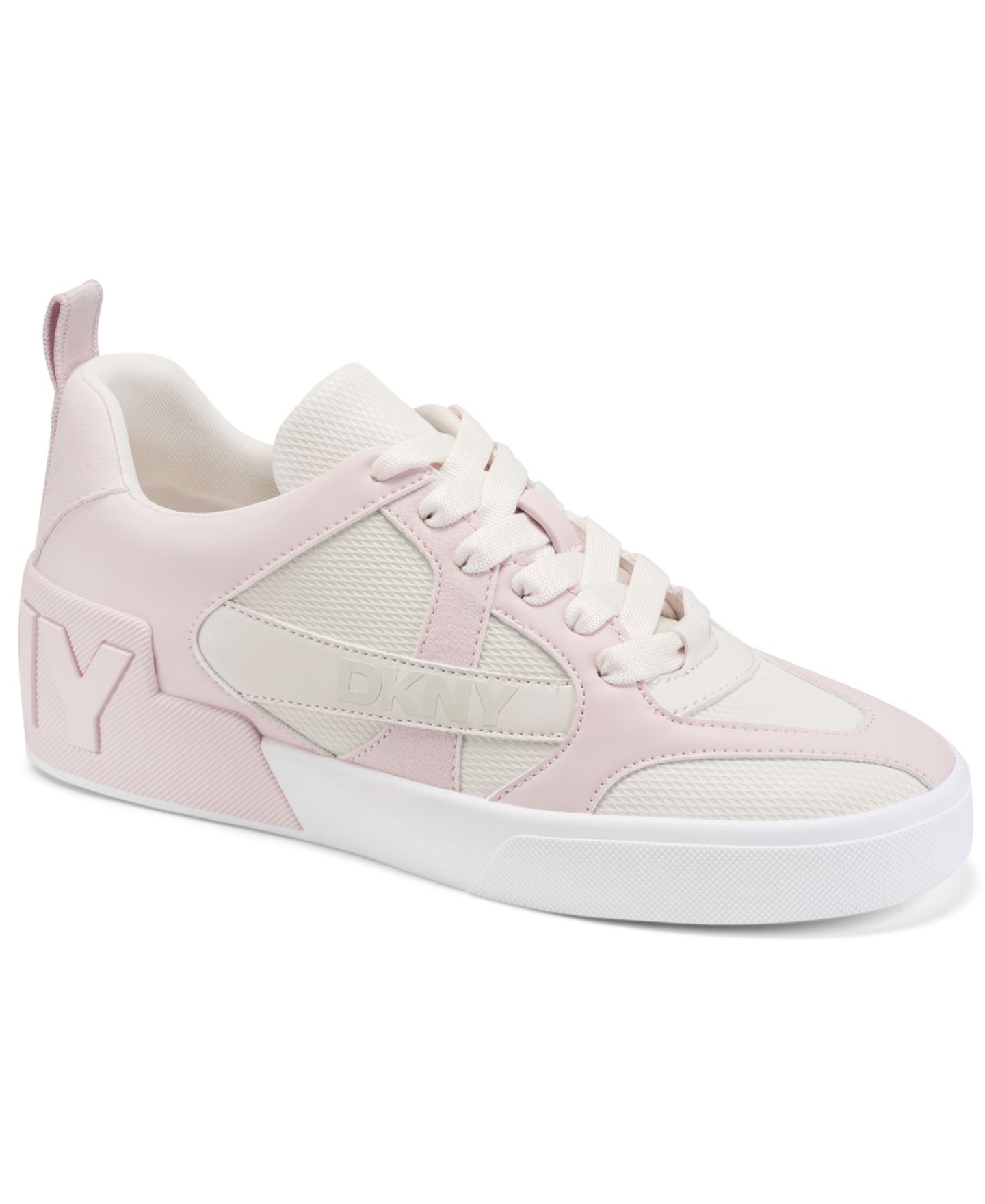 Женские кроссовки DKNY Magdelena Lace-Up, цвет: Белый / Розовый — фото 1
