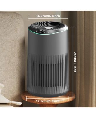 MORENTO Air Purifier 2-Pack (MR2566, Grey) – Removes Smoke, Pet Dander & Odors, Fragrance Sponge, Sleep Mode, Blue Ambient Light for Bedroom/Office