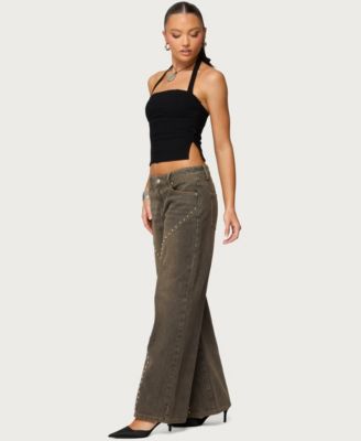 Women's Charliza Stud Low Rise Baggy Jeans