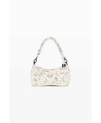 Women's Small braided bag with lettering